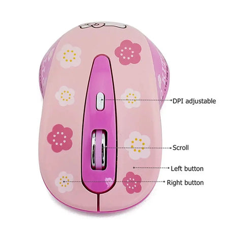 2.4G Hello Kitty Wireless Computer Mouse - Browsglamour