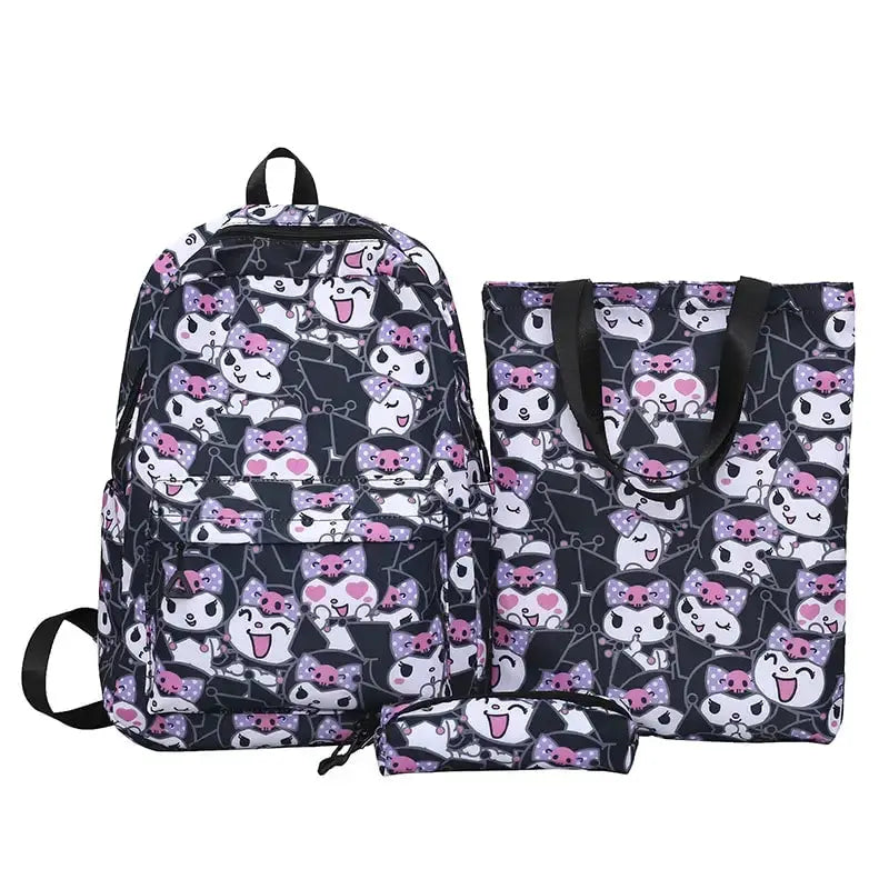 3pc Sanrio School Bags-Backpacks with Lunch Tote, and Pencil Bag - Browsglamour