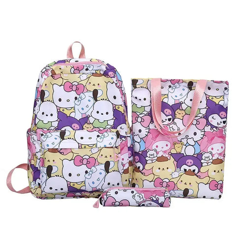 3pc Sanrio School Bags-Backpacks with Lunch Tote, and Pencil Bag - Browsglamour