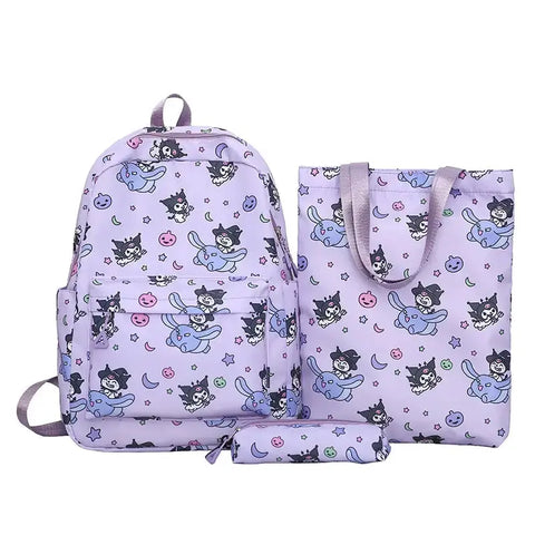 3pc Sanrio School Bags-Backpacks with Lunch Tote, and Pencil Bag - Browsglamour