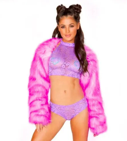 Carnival LED Fur Coat - Browsglamour