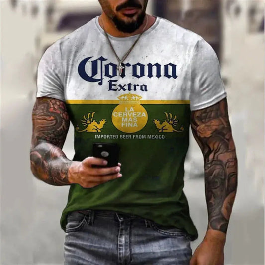 Corona Beer Printed Short Sleeve Mens’ T-Shirts - Browsglamour