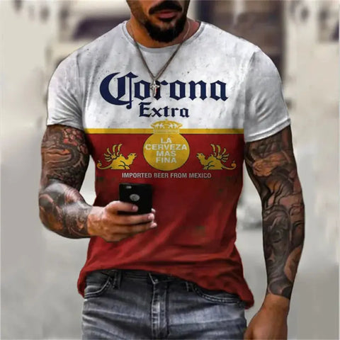 Corona Beer Printed Short Sleeve Mens’ T-Shirts - Browsglamour