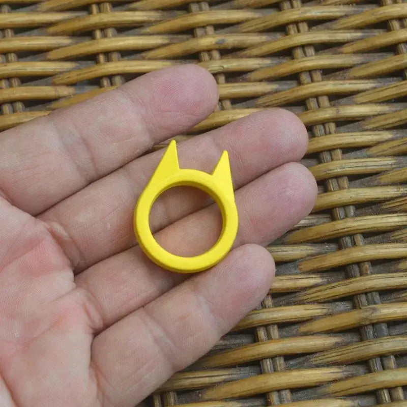 Cute Cat Ear Ring Men and women Self-Defense Ring Outdoor Survival Metal Ring Punk Style Emergency Protection Camping Jewelry - Browsglamour