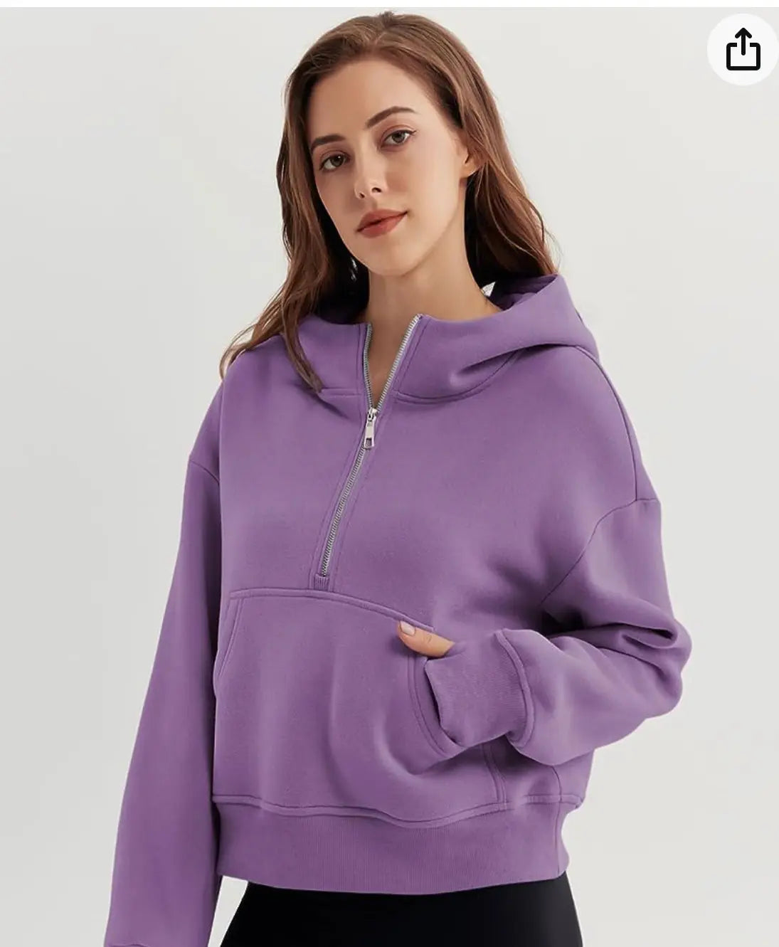 Double Take Half-Zip Thumbhole Sleeve Hoodie - Browsglamour