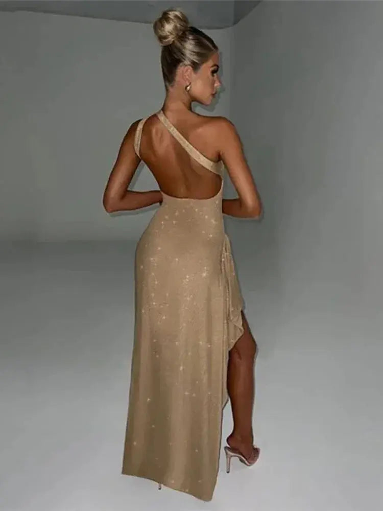 Elegant Backless Bodycon Maxi Dress - Browsglamour