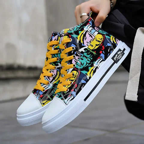 Fashion Graffiti Men's High Top Canvas Shoes Browsglamour