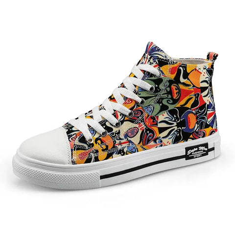 Fashion Graffiti Men's High Top Canvas Shoes - Browsglamour