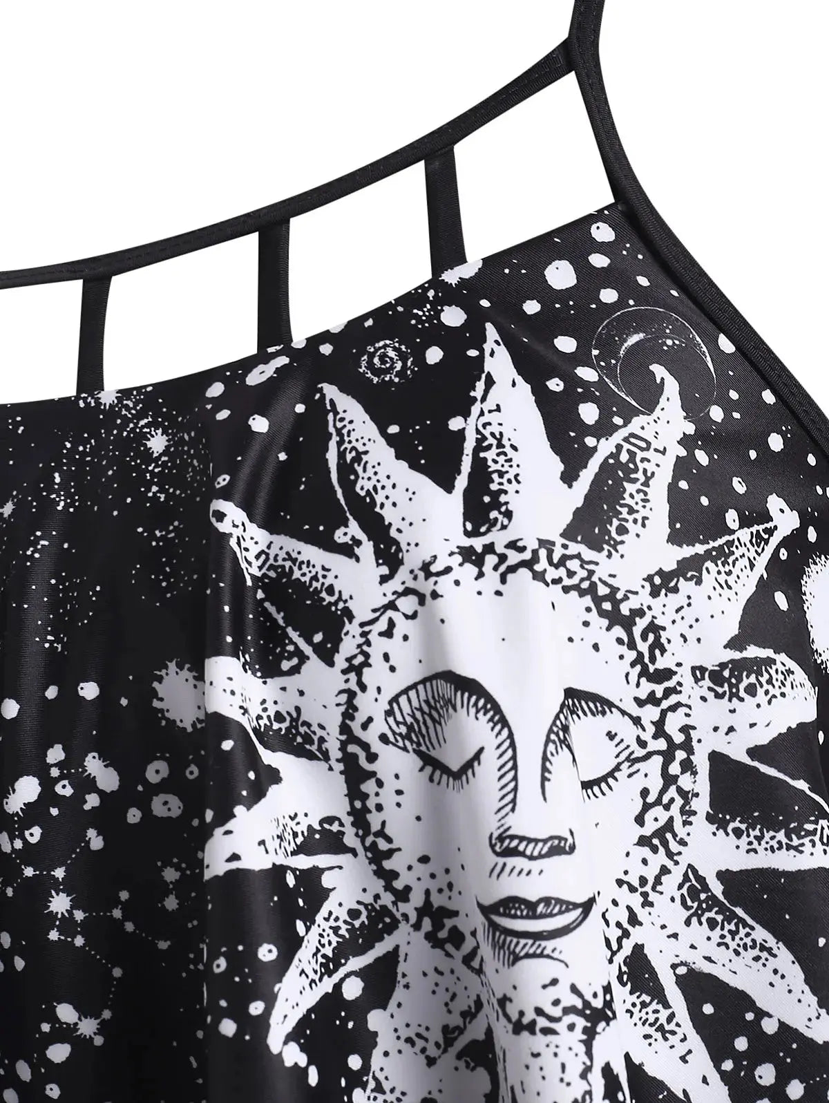 Gothic Astrology Sun Star Moon Tankini Set Swimwear - Browsglamour