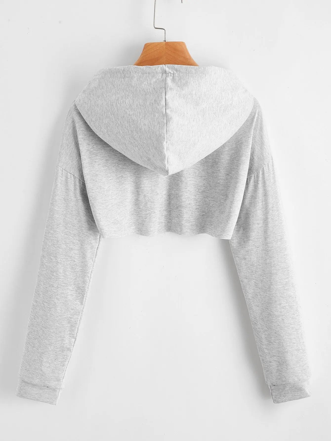 Heathered Knit Cutout Drawstring Hoodie - Browsglamour