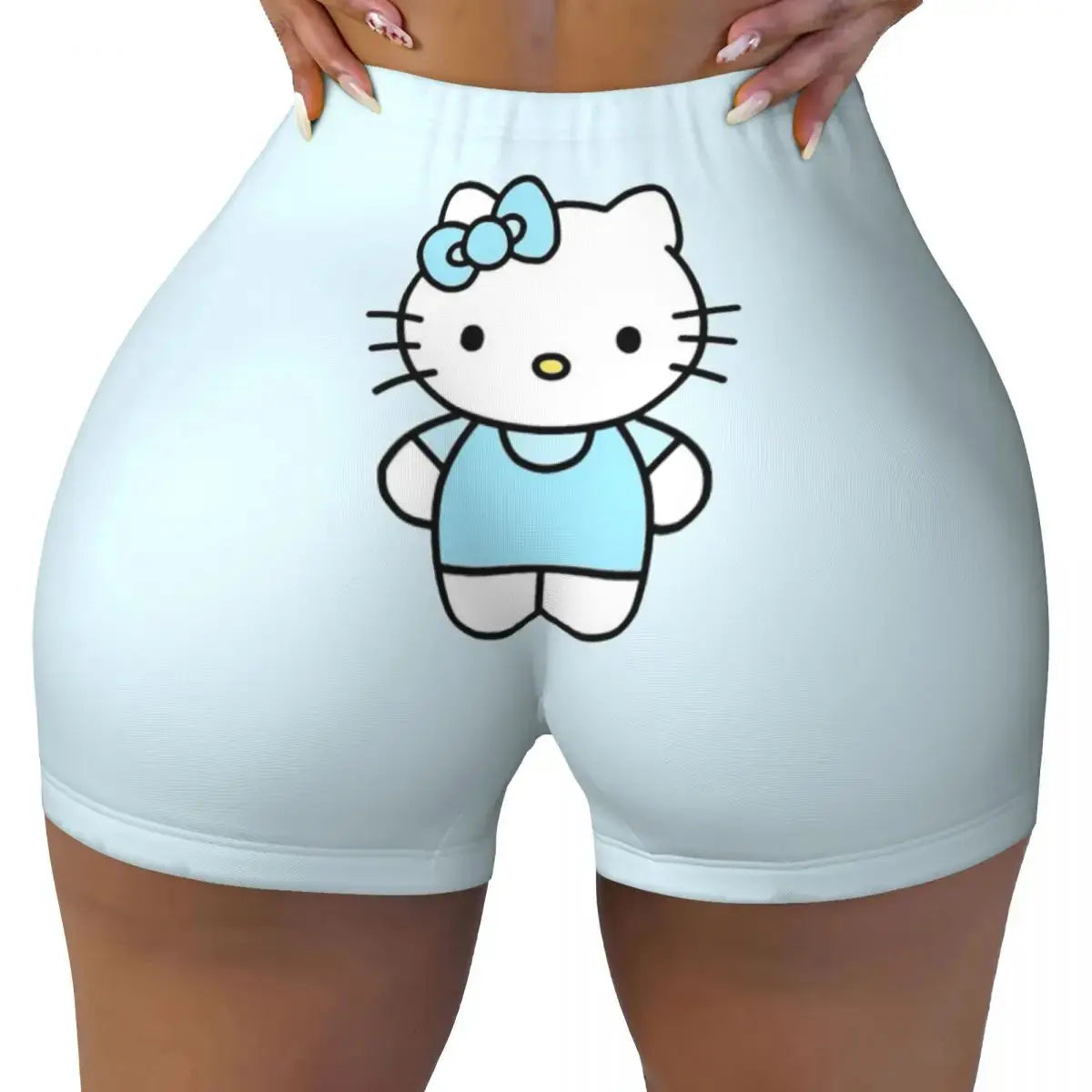 Hello Kitty Anime Cartoon Volleyball Biker Workout Shorts for Women Athletic Gym Yoga Shorts Browsglamour