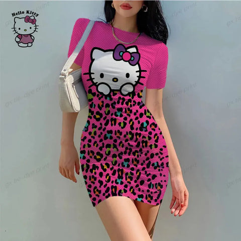 Hello Kitty Elegant Tight Slim Mini Dress - Browsglamour