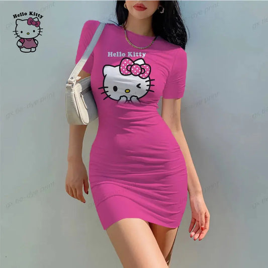 Hello Kitty Elegant Tight Slim Mini Dress - Browsglamour