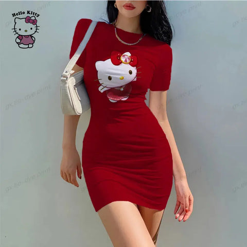 Hello Kitty Elegant Tight Slim Mini Dress - Browsglamour