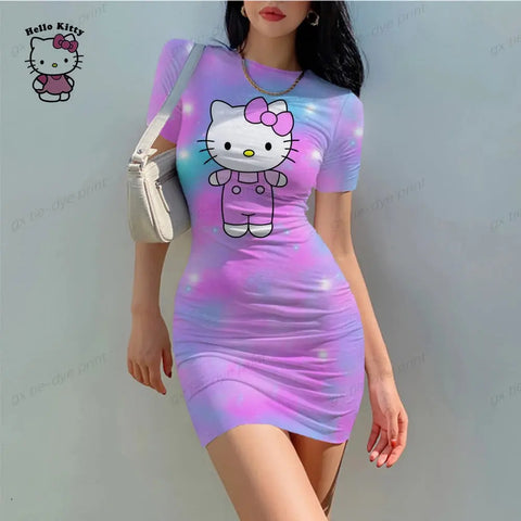 Hello Kitty Elegant Tight Slim Mini Dress - Browsglamour