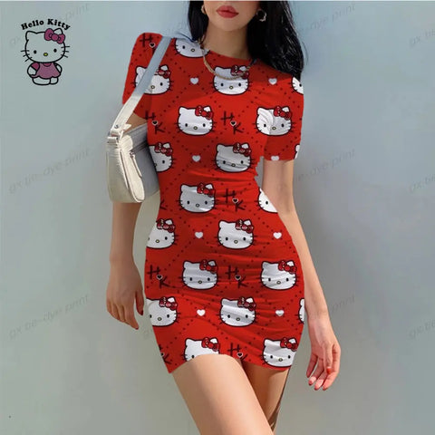 Hello Kitty Elegant Tight Slim Mini Dress - Browsglamour