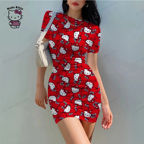 Hello Kitty Elegant Tight Slim Mini Dress - Browsglamour