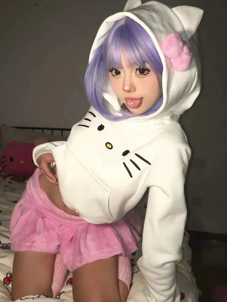 Hello Kitty Hooded Sweater - Browsglamour