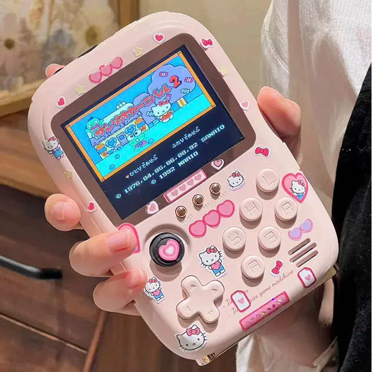 Hello Kitty Mini Game Power Bank Portable Retro Handheld Game Console 6000mah Capacity 3.2 Inch Soft Light Color Screen 10000+ Games - Browsglamour