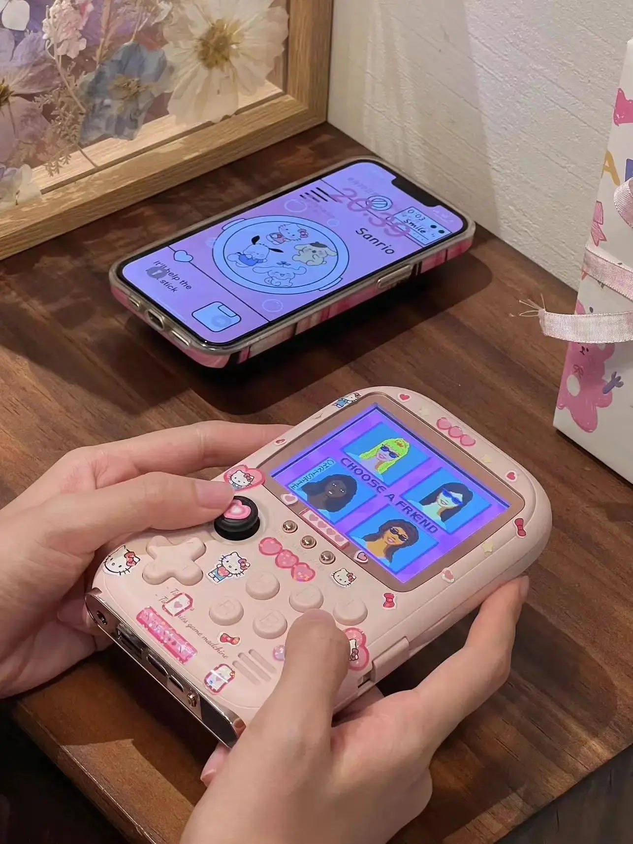 Hello Kitty Mini Game Power Bank Portable Retro Handheld Game Console 6000mah Capacity 3.2 Inch Soft Light Color Screen 10000+ Games - Browsglamour