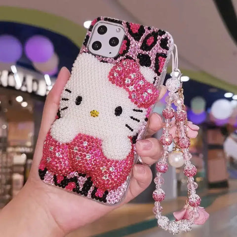 Hello Kitty Protective Rhinestone Case for iPhone 15 14 13 Pro Max iPhone Xs - Browsglamour