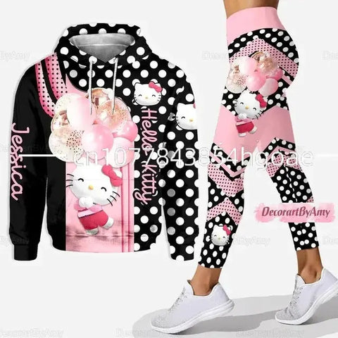 Hello Kitty and other Character 3D Hoodie Women's Hoodie and Leggings Yoga Suits - Browsglamour