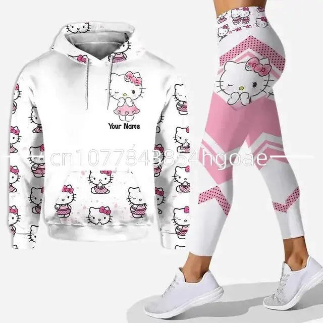 Hello Kitty and other Character 3D Hoodie Women's Hoodie and Leggings Yoga Suits - Browsglamour