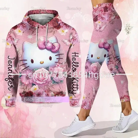 Hello Kitty and other Character 3D Hoodie Women's Hoodie and Leggings Yoga Suits - Browsglamour