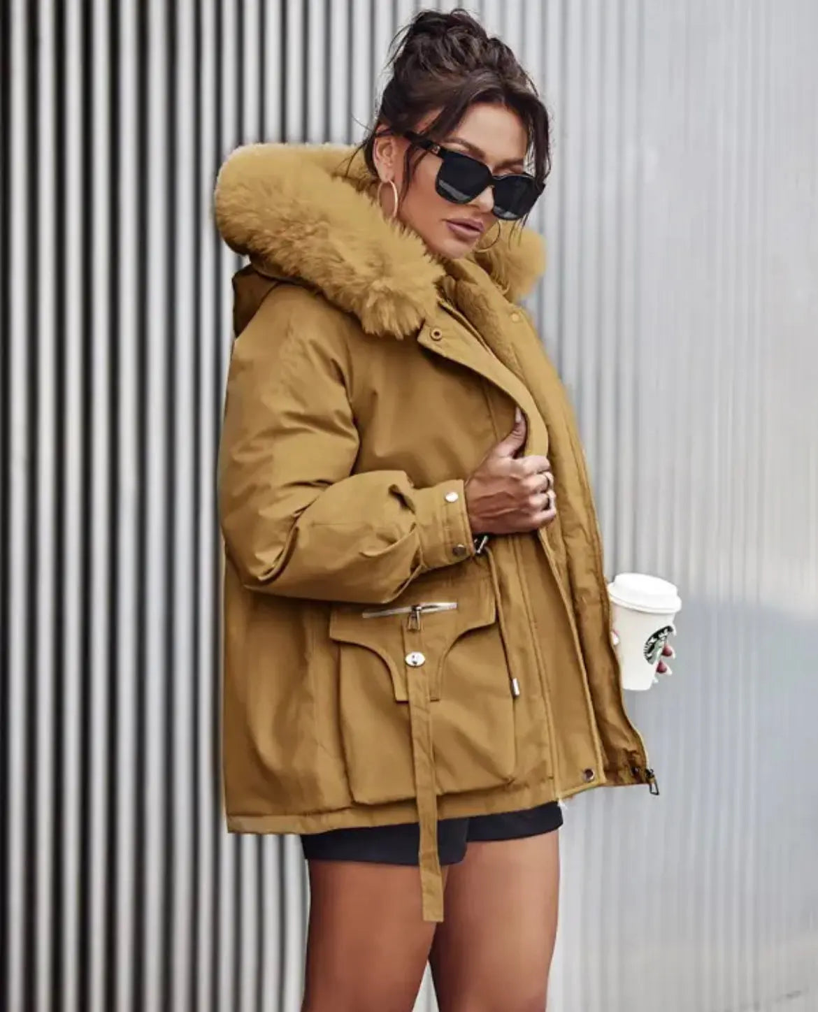 Hooded Cargo Parka Coat - Browsglamour