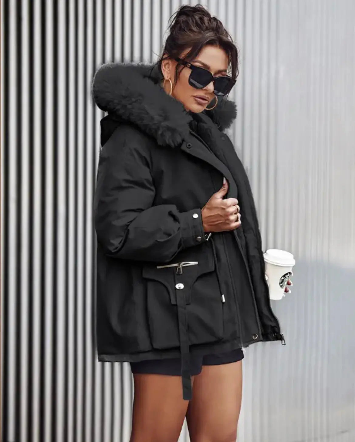 Hooded Cargo Parka Coat - Browsglamour