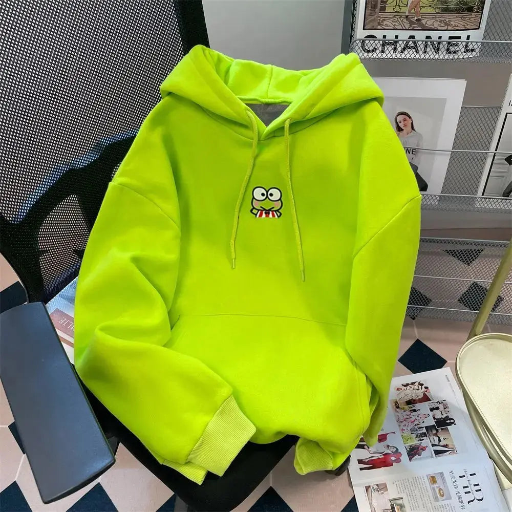 Keroppi Hooded Pullover Sweatshirt - Browsglamour