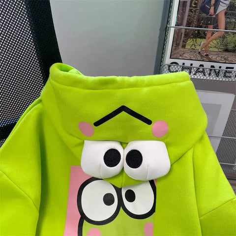 Keroppi Hooded Pullover Sweatshirt - Browsglamour