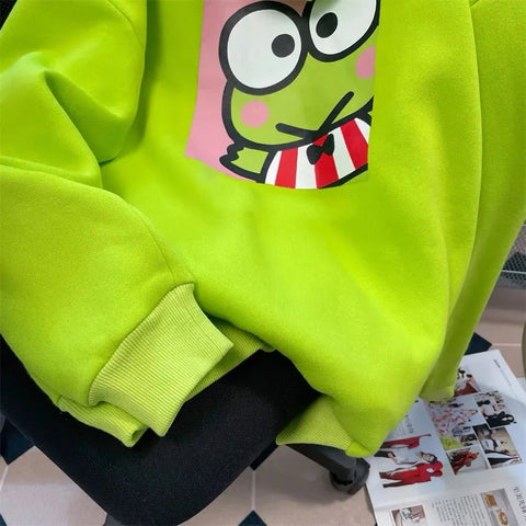 Keroppi Hooded Pullover Sweatshirt - Browsglamour