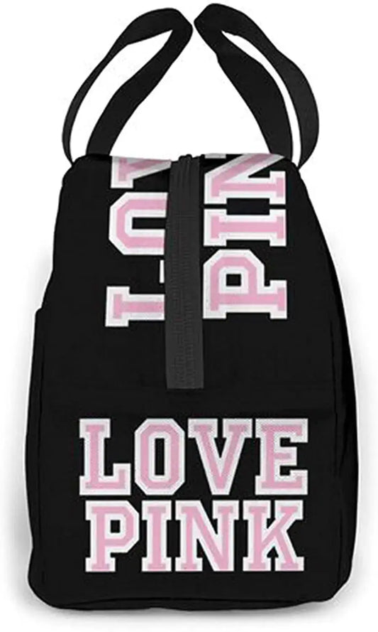 Love Pink Portable Insulated Waterproof Lunch Tote - Browsglamour