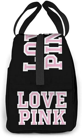 Love Pink Portable Insulated Waterproof Lunch Tote - Browsglamour