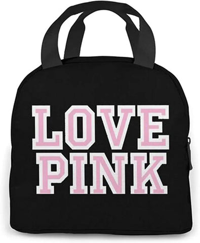 Love Pink Portable Insulated Waterproof Lunch Tote - Browsglamour