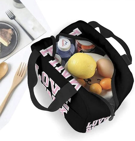 Love Pink Portable Insulated Waterproof Lunch Tote - Browsglamour