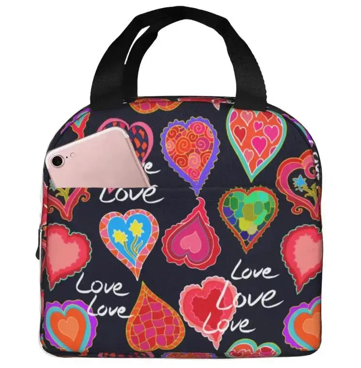 Love Pink Portable Insulated Waterproof Lunch Tote - Browsglamour