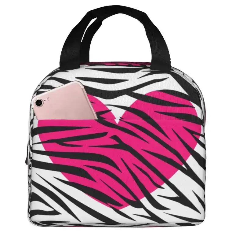 Love Pink Portable Insulated Waterproof Lunch Tote - Browsglamour