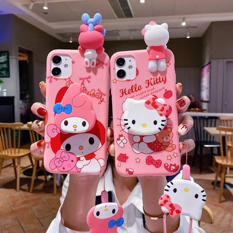 My Melody and Hello Kitty Case For iPhone 6 6s 7 8 X Xs Max XR 11 12 13 14 15 Pro SE Max - Browsglamour