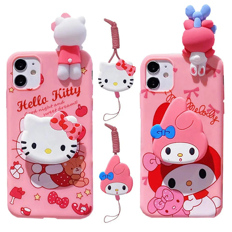 My Melody and Hello Kitty Case For iPhone 6 6s 7 8 X Xs Max XR 11 12 13 14 15 Pro SE Max - Browsglamour