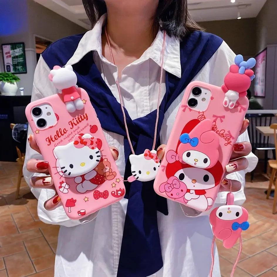 My Melody and Hello Kitty Case For iPhone 6 6s 7 8 X Xs Max XR 11 12 13 14 15 Pro SE Max - Browsglamour