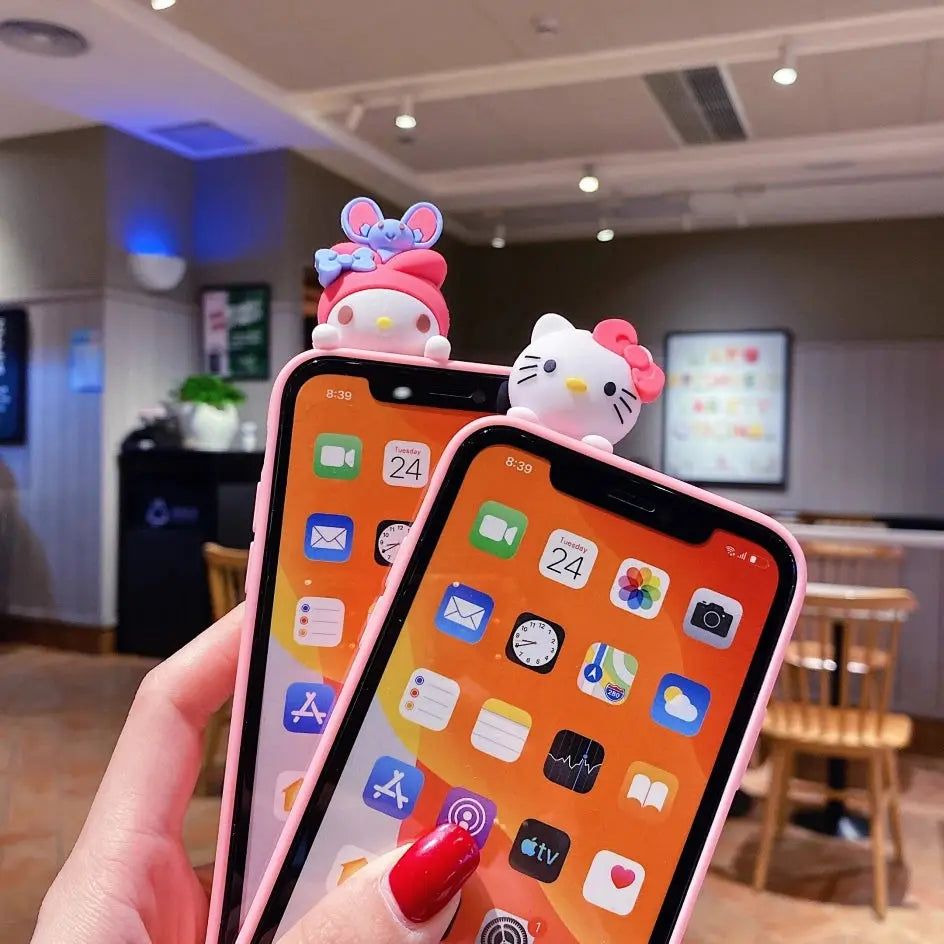 My Melody and Hello Kitty Case For iPhone 6 6s 7 8 X Xs Max XR 11 12 13 14 15 Pro SE Max - Browsglamour