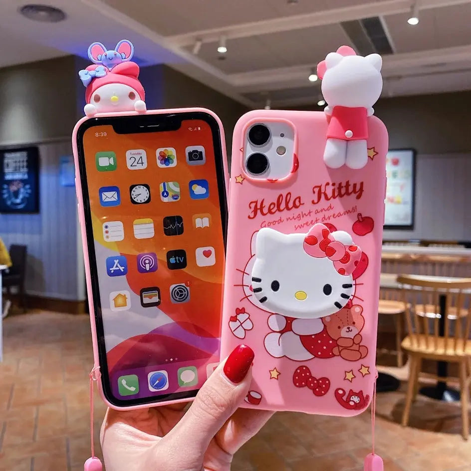 My Melody and Hello Kitty Case For iPhone 6 6s 7 8 X Xs Max XR 11 12 13 14 15 Pro SE Max - Browsglamour