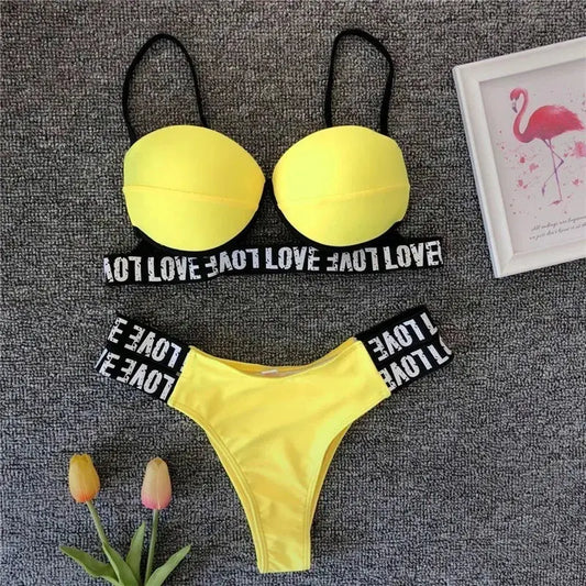 Neon Bandage Bikini Set - Browsglamour