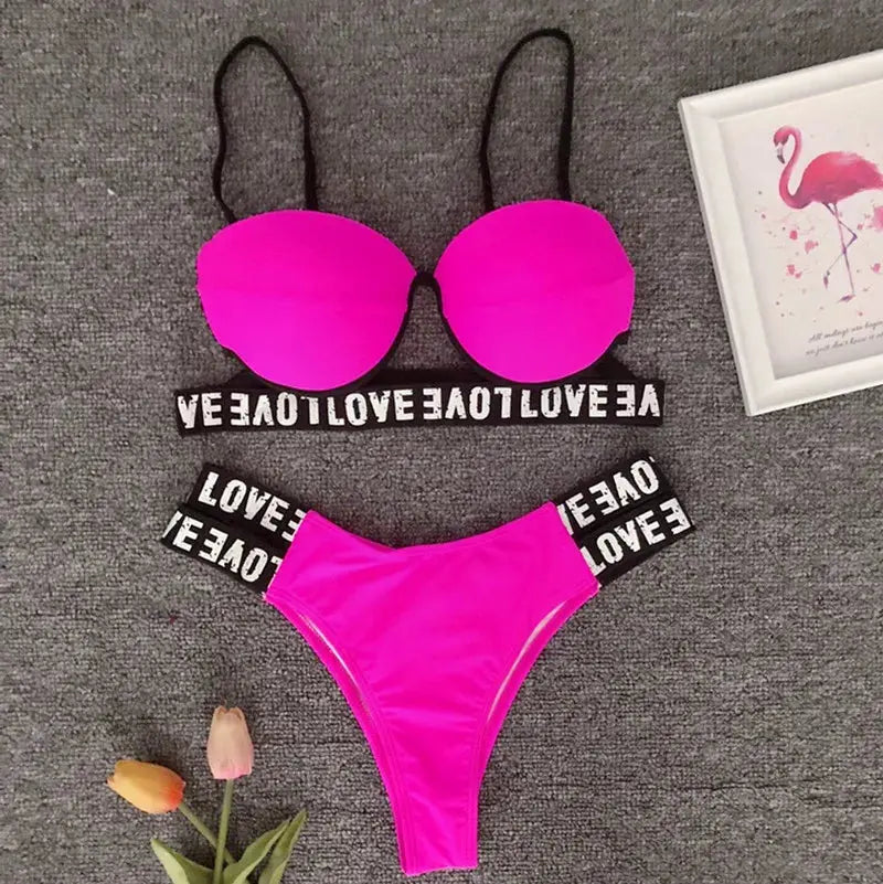 Neon Bandage Bikini Set - Browsglamour