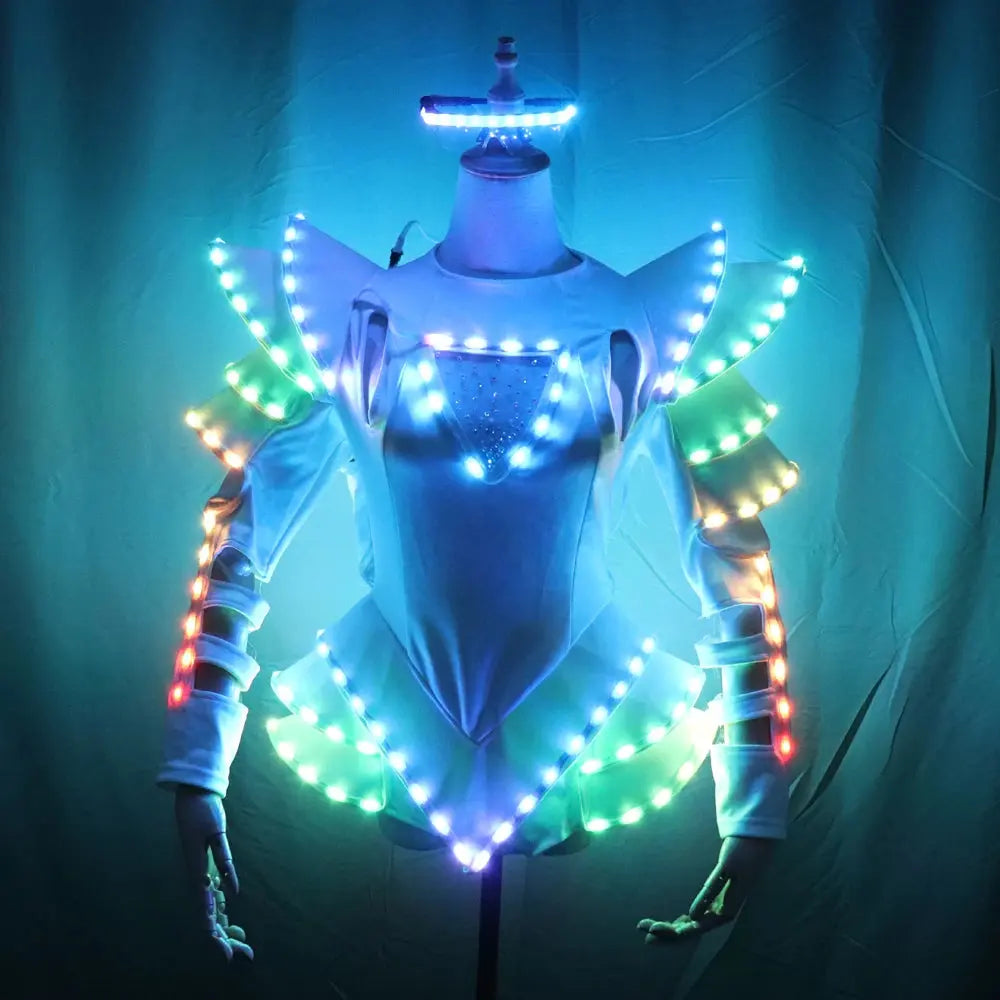 New Arrival Bride Light Up Luminous Clothes LED Costume Ballet Tutu Led Dresses For Dancing Skirts Wedding Party Browsglamour