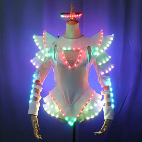 New Arrival Bride Light Up Luminous Clothes LED Costume Ballet Tutu Led Dresses For Dancing Skirts Wedding Party Browsglamour