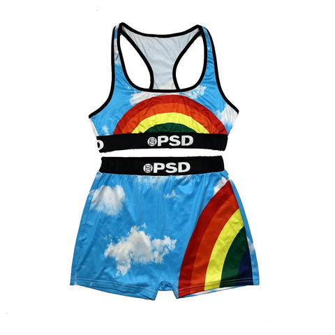 PSD Sports bra+high waist shorts two piece set Browsglamour