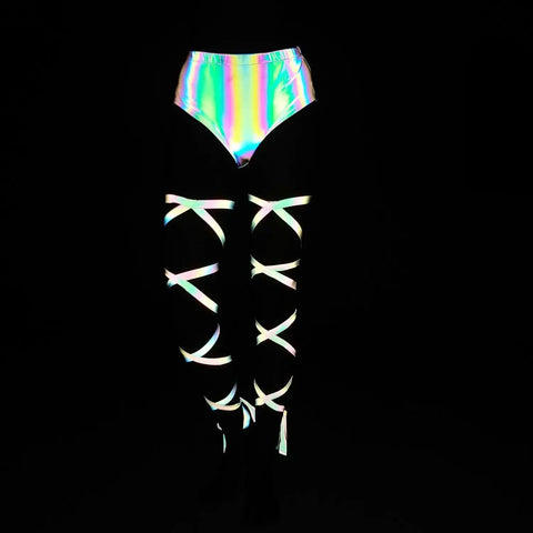 Reflective Leg Wrap Rave Cross Bandage - Browsglamour